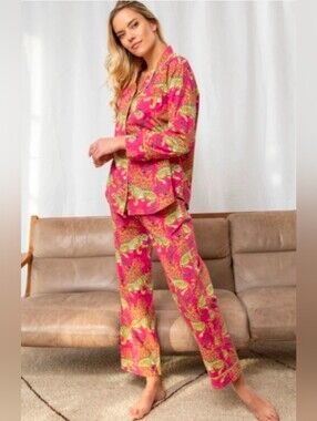Print Fresh Bagheera Hot Pink Long Sleep Pajama Set  , size small